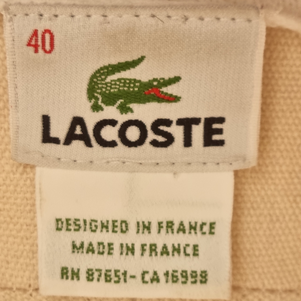 Lacoste ladies white cable jumper size 10-12 cotton Poly blend made in France - Picture 3 of 5